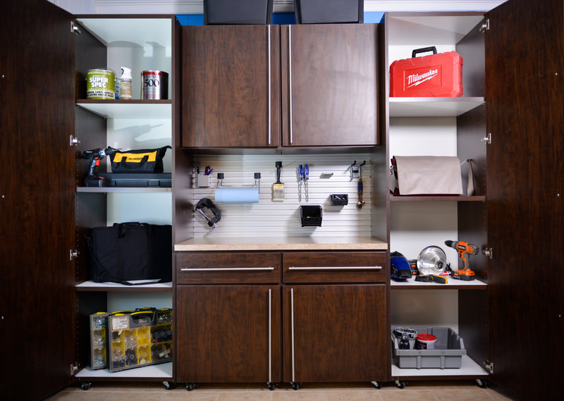 image of the inside storage of a custom cabinet solution for a garage in Lake Charles La - ShelveIt